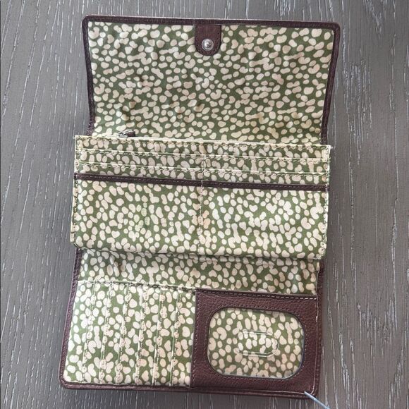 Fossil Key-Per Y2K Quilted Textile Leather Trim Black Brown Trifold Wallet EUC - Picture 6 of 12